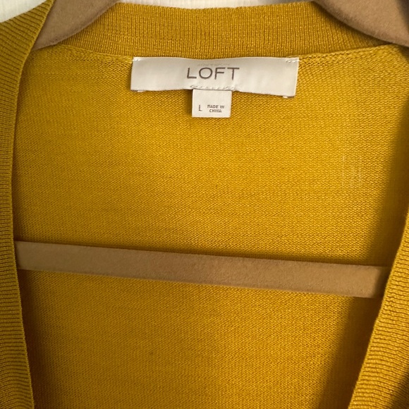 LOFT Golden Yellow V-Neck Knit Cardigan - Picture 3 of 6